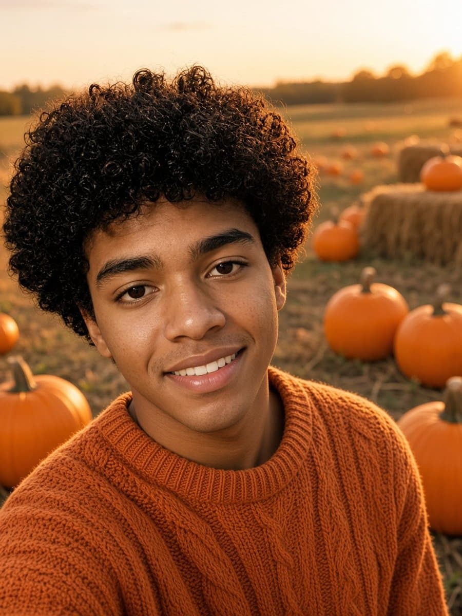 AI Pumpkin Patch Halloween Photo